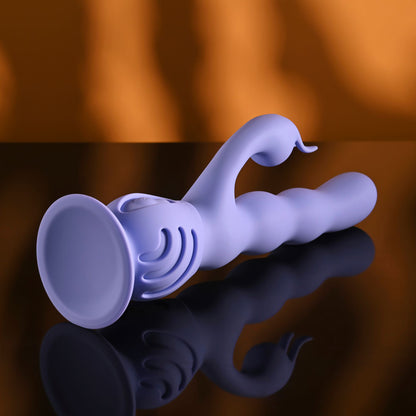 Evolved WIGGLY BUNNY - Purple USB Rechargeable Rabbit Vibrator with Suction Base - EN-RS-7715-2