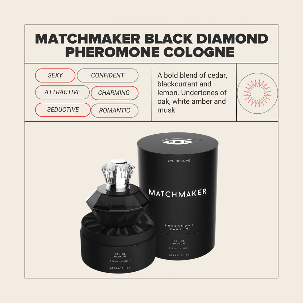 Eye of Love Matchmaker Black Diamond - 30 ml - Pheromone Cologne for Men to attract Women - 30 ml Spray-EOL-P-41M