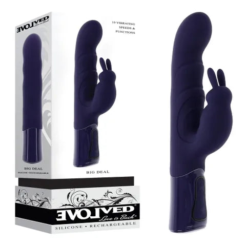 Evolved BIG DEAL - Purple 25.7 cm USB Rechargeable Rabbit Vibrator