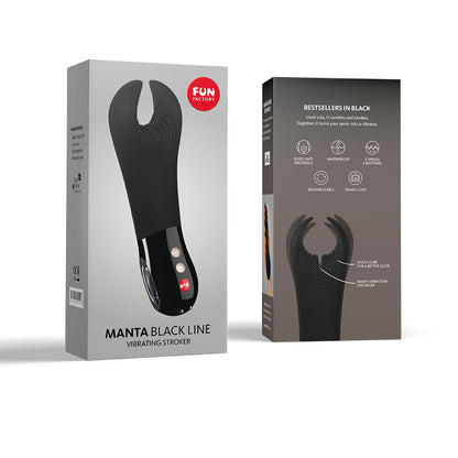 Fun Factory MANTA black - Black 18 cm USB Rechargeable Mens & Couples Vibrator-FF000873BK01