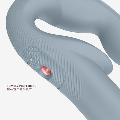 Fun Factory SHARE VIBE PRO cool grey - Grey USB Rechargeable Strapless Strap-On-FF000881LR01