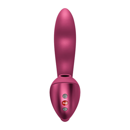 Fun Factory STRONIC PULSE ALLEGRO - Wine Red USB-C Rechargeable Thrusting Vibrator with Air Pulse Stimulator - FF001043WR01