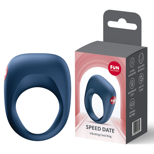 Fun Factory SPEED DATE - Blue Vibrating Cock Ring - FF001225NB01