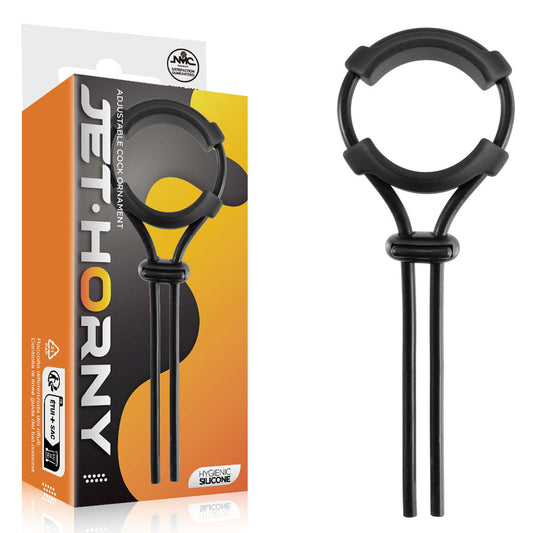 Jet Horny - Black Adjustable Cock Lasso Ring-FNR011A000-010