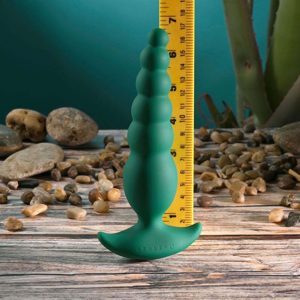 Gender X THE RATTLER - Green 17 cm USB Rechargeable Vibrating and Twirling Anal Plug - GX-RS-7357-2