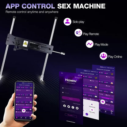 Hismith Premium Special Edition Sex Machine - Black Mains Powered Sex Machine with App Control and Remote - HS39-APP