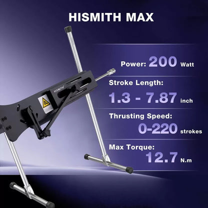 Hismith Premium Special Edition Sex Machine - Black Mains Powered Sex Machine with App Control and Remote - HS39-APP