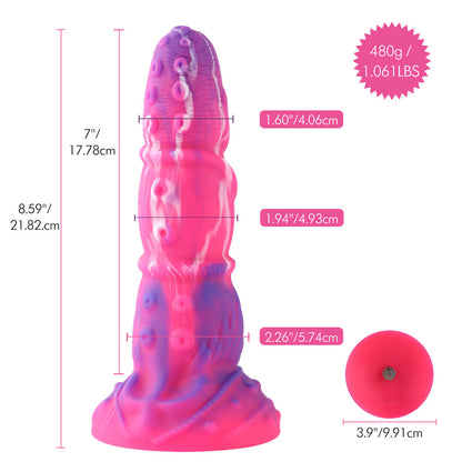 HiSmith Fantasy Tentacle Dildo with Kliclok - Pink 21.8 cm Fantasy Dildo with Kliclok Machine Attachment - HSA103