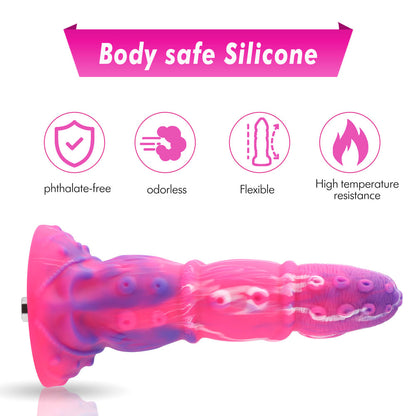 HiSmith Fantasy Tentacle Dildo with Kliclok - Pink 21.8 cm Fantasy Dildo with Kliclok Machine Attachment - HSA103