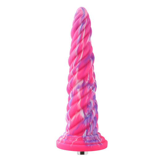 HiSmith Spiral Tapered Fantasy Dildo With Kliclok - Pink 25.5 cm Fantasy Dildo with Kliclok Machine Attachment - HSA104