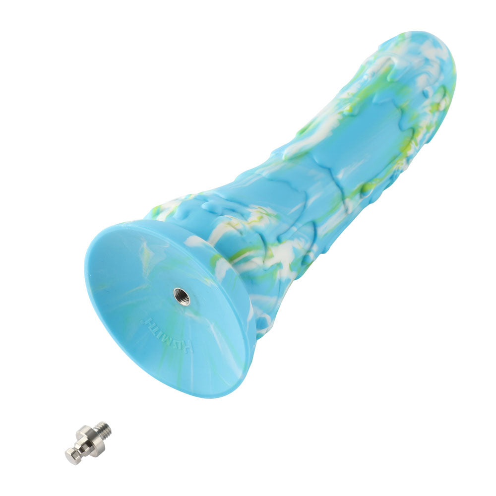 HiSmith Melting Snow Dildo with Kliclok - Blue 23.9 cm Dildo with Kliclok Machine Attachment - HSA110