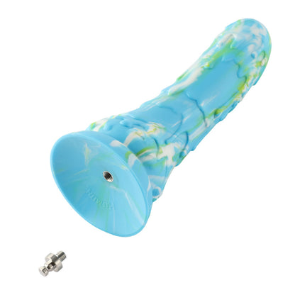 HiSmith Melting Snow Dildo with Kliclok - Blue 23.9 cm Dildo with Kliclok Machine Attachment - HSA110