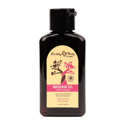 EB Hemp Seed Massage Oil WILD PINK ROSE - 60 ml - Wild Pink Rose Scented Massage Oil - 60 ml Bottle-HSBNMAS232