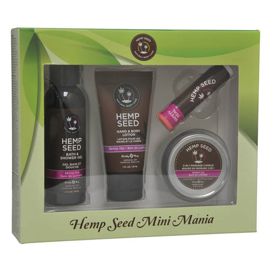 Hemp Seed Mini Mania - Skinny Dip (Vanilla & Fairy Floss) Scented Lotion Kit - 4 Piece Set-HSMM021