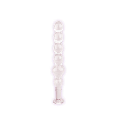  Elliptical - Clear Glass 17.8 cm Anal Beads-IC2685