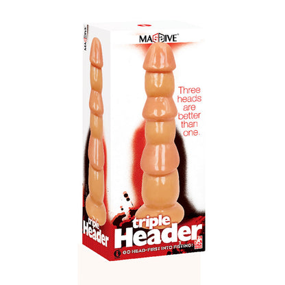 Massive Triple Header - Flesh 3 Dick Head Dildo-IC5065-2