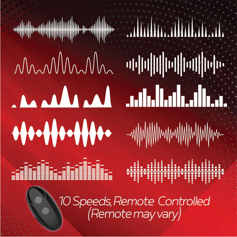 Red Dot Rings - V3 - Black USB Rechargeable Vibrating Cock & Ball Ring with Remote-IC5078