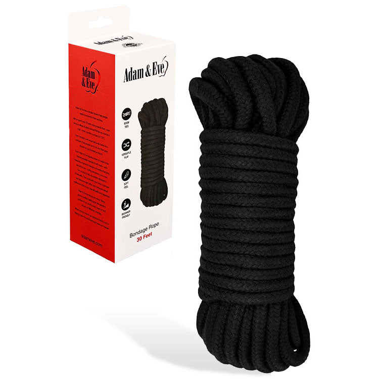 Adam & Eve BONDAGE ROPE - 9 metre (30 feet) - Black Bondage Rope - 9 metre Length-J973 8006
