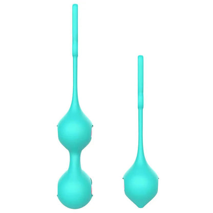 Adam & Eve EVES KEGEL HEARTS - Teal Weighted Kegel Balls - Set of 2 - L030 9000