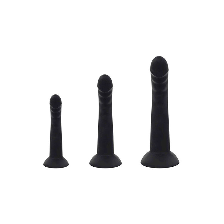 Adam & Eve ADAMS RIDGED TRIO - Black Anal Training Kit - Set of 3 Sizes-L034 8000
