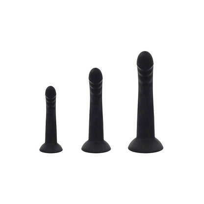 Adam & Eve ADAMS RIDGED TRIO - Black Anal Training Kit - Set of 3 Sizes-L034 8000