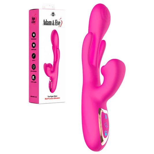 Adam & Eve THE HYPER WAVE - Pink - Pink 22.9 cm USB Rechargeable Rabbit Vibrator - L730 6200