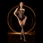 LAPDANCE Suspender Hose Bodystocking - Black - One Size-LC124