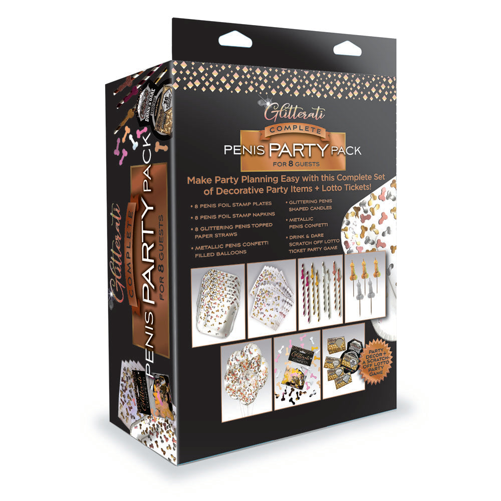 Glitterati Complete Penis Party Pack - Party Set for 8 People-LGCP.1212