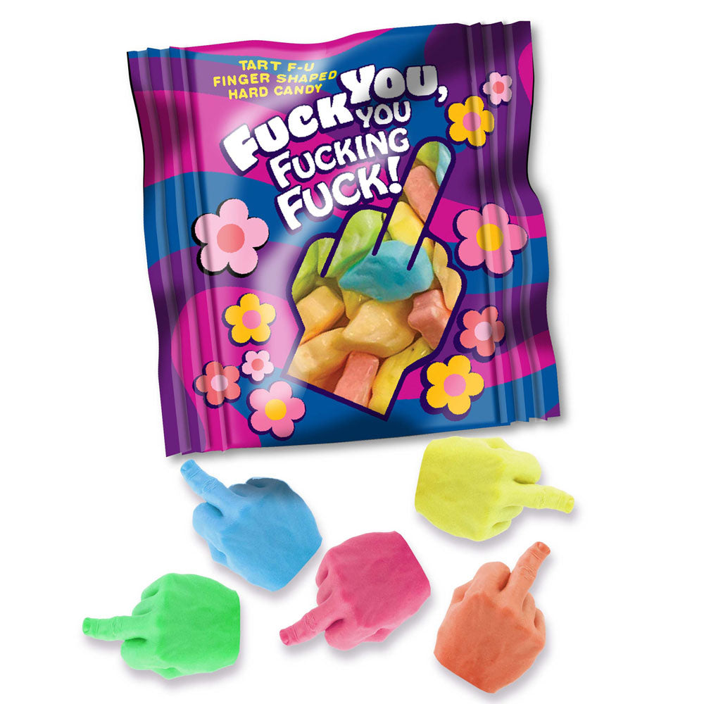  YOU F**KING F**K! - Bag of 25 - Middle Finger Lollies - Bulk Bag of 25 Party Packs - LGCP.1259