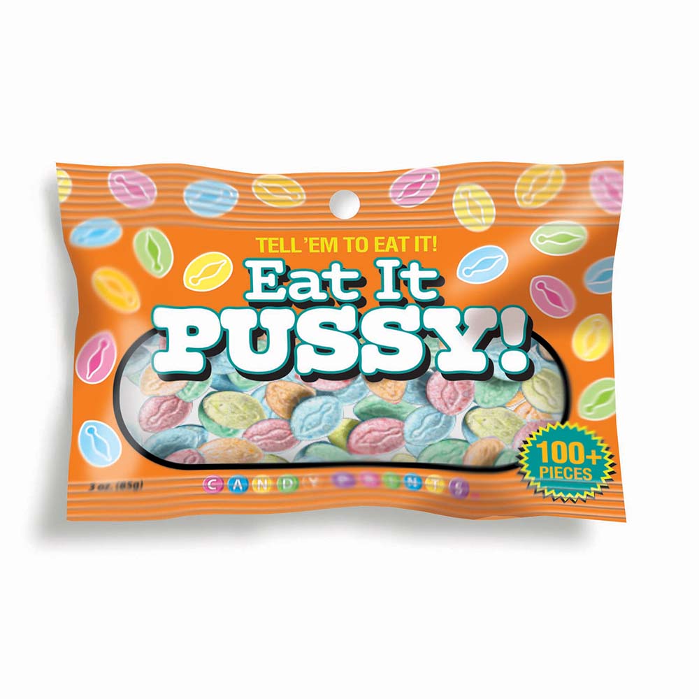 Eat It Pussy! Candy - 85 gram Bag - Novelty Flavoured Vagina Shaped Lollies - 85 gram Bag - LGCP.1266