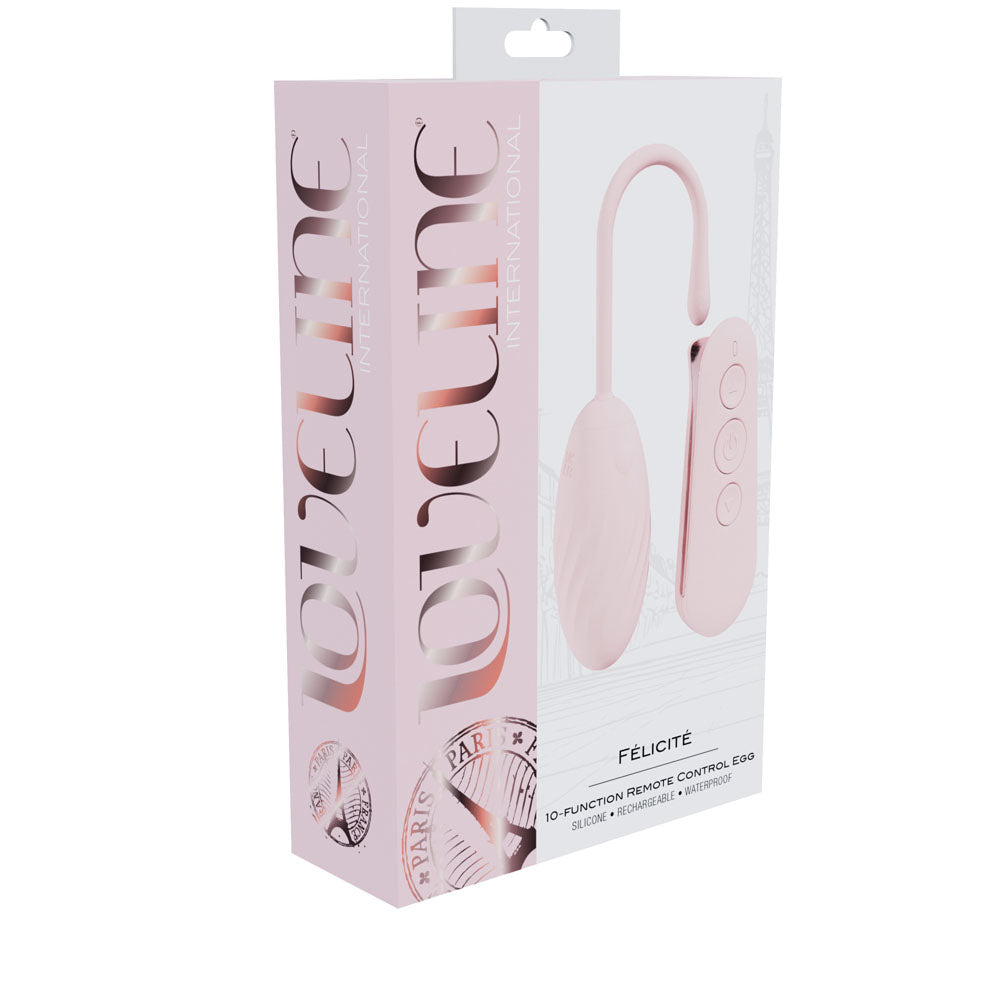 LOVELINE Felicite - Pink - Pink USB Rechargeable Vibrating Egg with Wireless Remote-LOVU055PNK