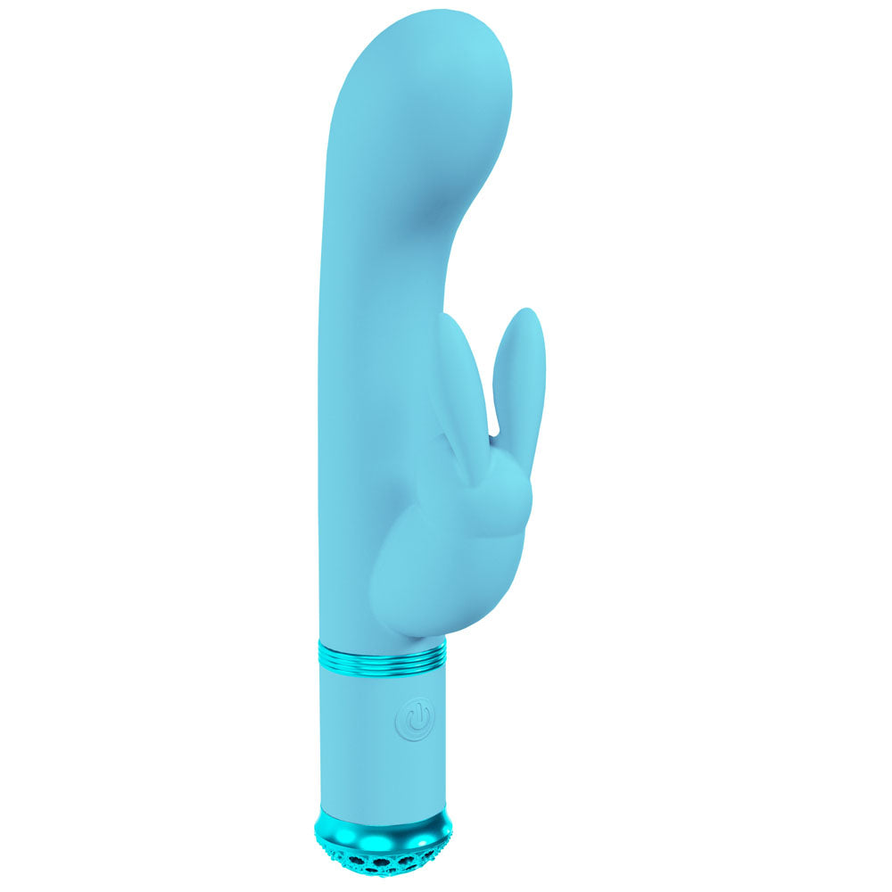 LOVELINE Belle - Blue - Blue 15.6 cm USB Rechargeable Rabbit VIbrator-LOVU062BLU