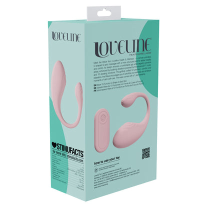 LOVELINE Wave - Pink USB Rechargeable C-Shaped Vibrator with Remote-LOVU082PNK