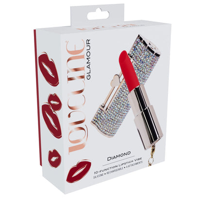 LOVELINE Diamond - Red - Red 8.3 cm USB Rechargeable Lipstick Vibrator - LOVU098IRI