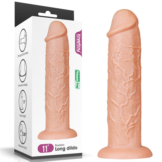 King Size 11 Realistic Dildo - Flesh 28 cm Dong