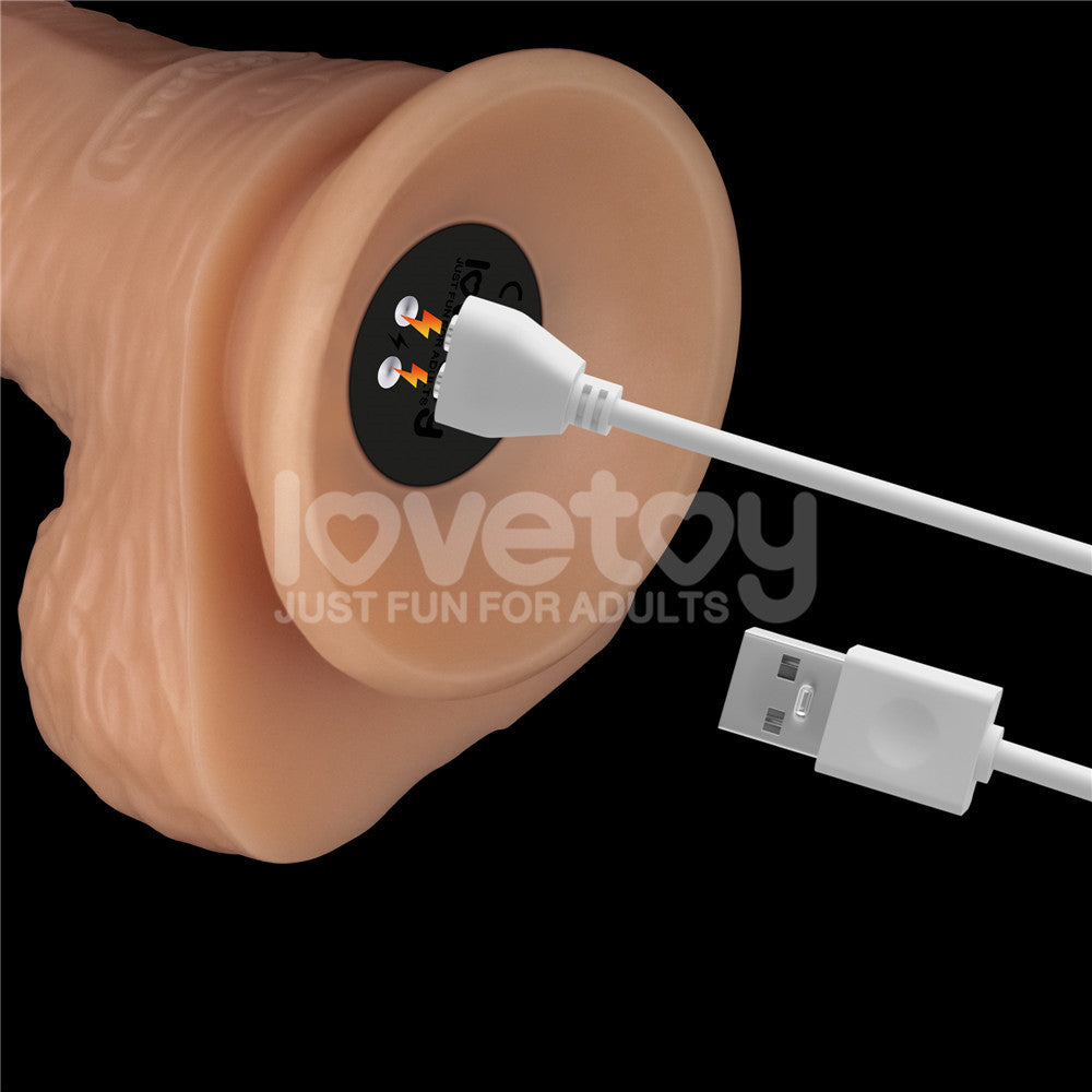 8.5 Inch Power Basics - Flesh 21.6 cm USB Rechargeable Vibrating Dong - LV111203
