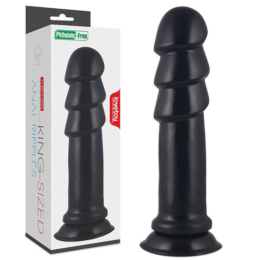 King Sized Anal Ripples - Black 28.5 cm (11.5) Mega Anal Plug