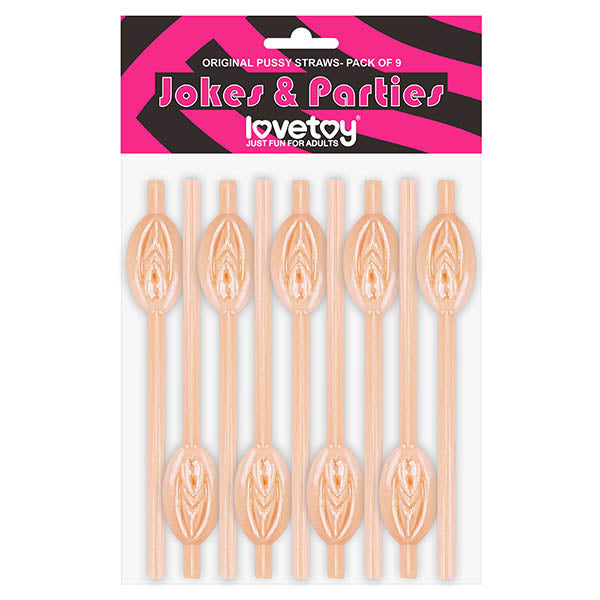 Jokes & Parties Original Pussy Straws - Flesh Pussy Straws - Set of 9-LV765002A