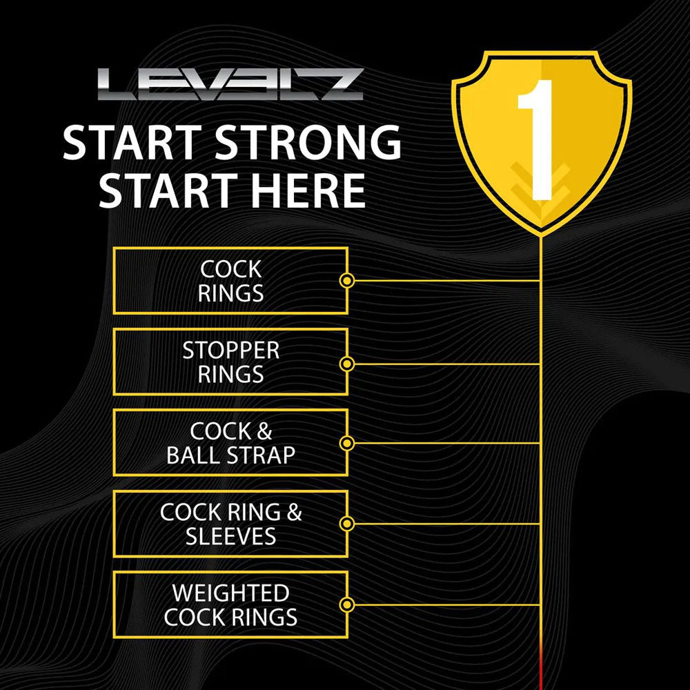 LEVELZ Wide Adjustable Silicone Lasso Cock Ring - Black Adjustable Cock Ring-LVL01-0053BLK