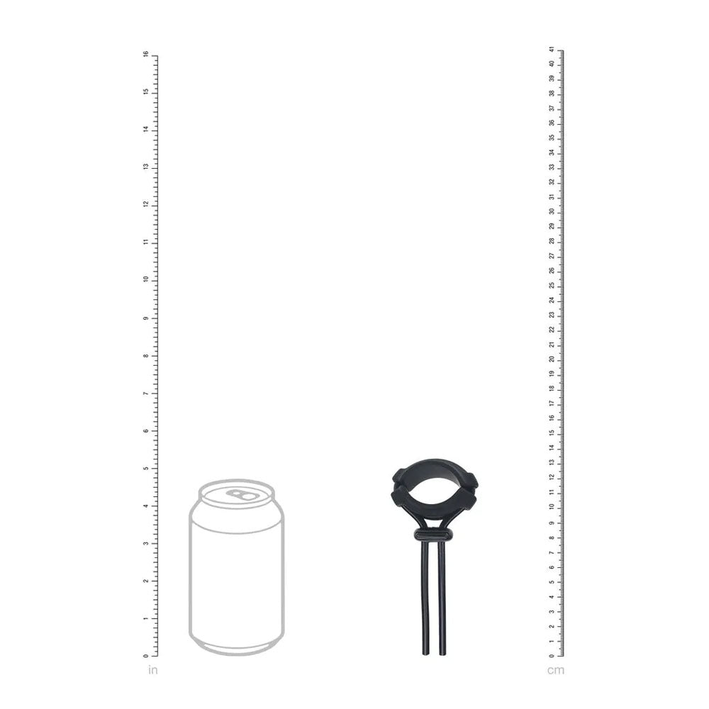 LEVELZ Wide Detachable Lasso Cock Ring - Black - Black Adjustable Cock Ring-LVL01-0054BLK