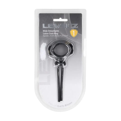LEVELZ Wide Detachable Lasso Cock Ring - Black - Black Adjustable Cock Ring-LVL01-0054BLK