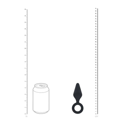 LEVELZ Silicone Anal Plug with Loop - Small - Black - Black Small Butt Plug-LVL02-0006BLK