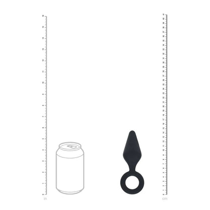 LEVELZ Silicone Anal Plug with Loop - Medium - Black - Black Medium Butt Plug-LVL02-0007BLK