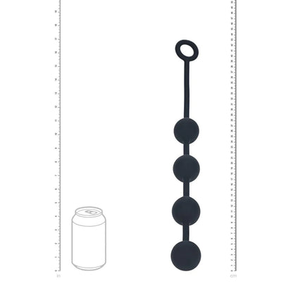 LEVELZ Round Silicone Anal Balls - L - 40mm - Black 40.5 cm Large Anal Beads-LVL04-0003BLK