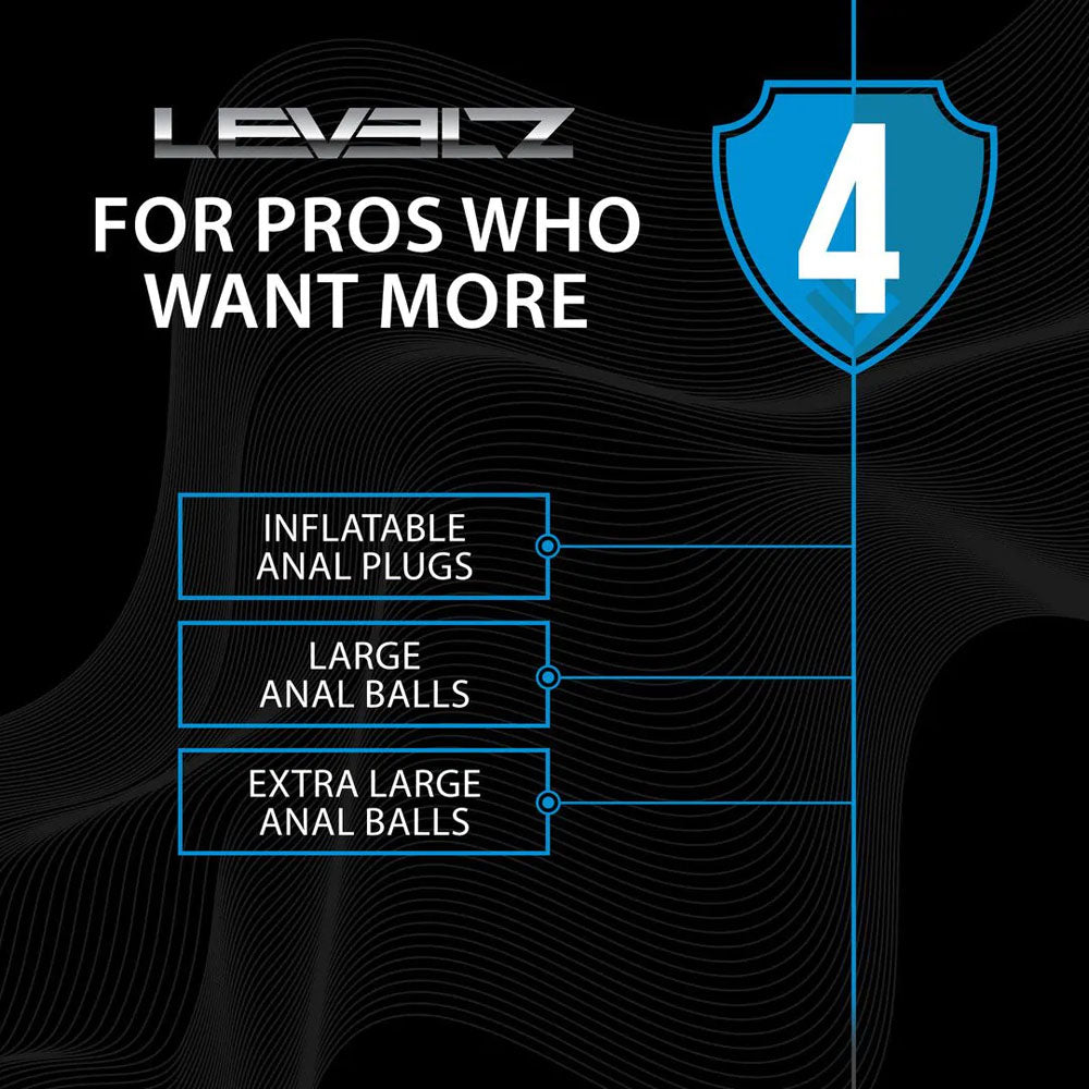 LEVELZ Round Silicone Anal Balls - L - 40mm - Black 40.5 cm Large Anal Beads-LVL04-0003BLK