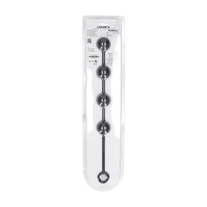 LEVELZ Round Silicone Anal Balls - L - 40mm - Black 40.5 cm Large Anal Beads-LVL04-0003BLK