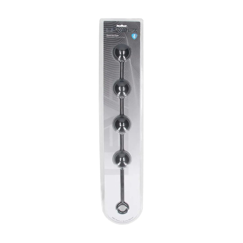 LEVELZ Round Anal Balls - XL - 50mm - Black 46.5 cm XL Anal Beads-LVL04-0004BLK