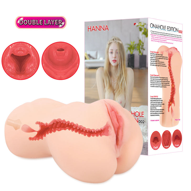 Kokos Hanna Onahole 002 - Flesh Dual Layer Vagina Stroker-M01-003-11DE