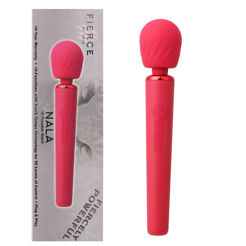 Maia NALA - Red - Red 30 cm USB Rechargeable Massage Wand-MA23-08-RED