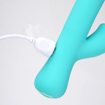 Maia ZARA - Teal - Teal 17.1 cm USB Rechargeable Rabbit Vibrator-MA24-18-TEAL